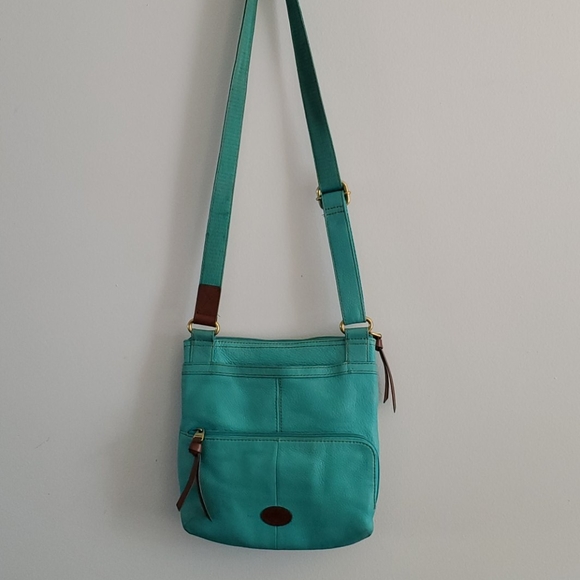 Fossil Handbags - FOSSIL Aqua Leather Crossbody